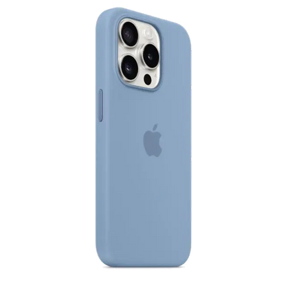 Apple MT1L3ZM/A iPhone 15 Pro Silicone Case w MagSafe Winter Blue, 194253939993