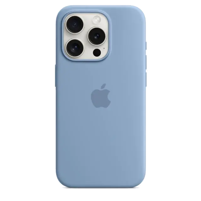 Apple MT1L3ZM/A iPhone 15 Pro Silicone Case w MagSafe Winter Blue, 194253939993