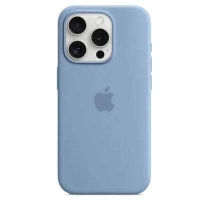 Apple MT1L3ZM/A iPhone 15 Pro Silicone Case w MagSafe Winter Blue, 194253939993