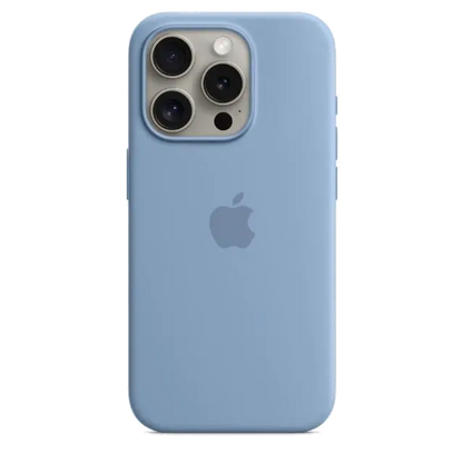 Apple MT1L3ZM/A iPhone 15 Pro Silicone Case w MagSafe Winter Blue, 194253939993