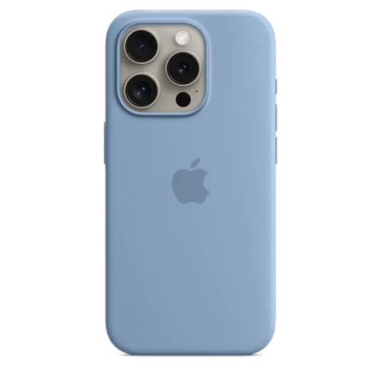 Apple MT1L3ZM/A iPhone 15 Pro Silicone Case w MagSafe Winter Blue, 194253939993