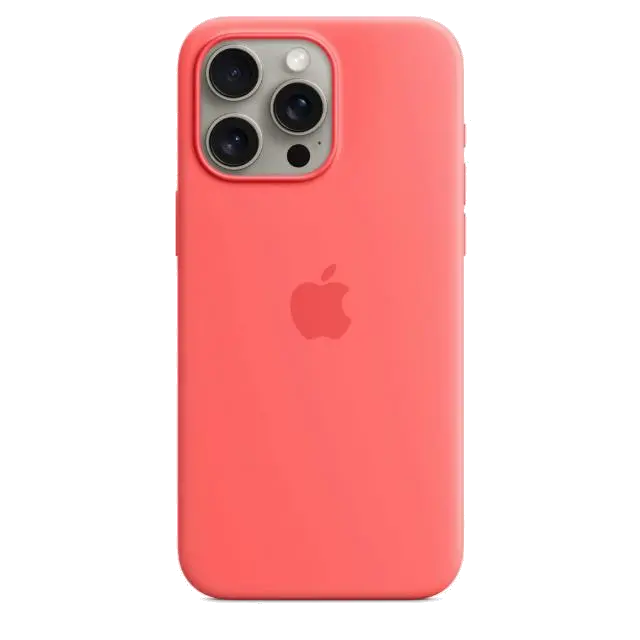 Apple MT1V3ZM/A iPhone 15 Pro Max Silicone Case w MagSafe Guava, 194253940142