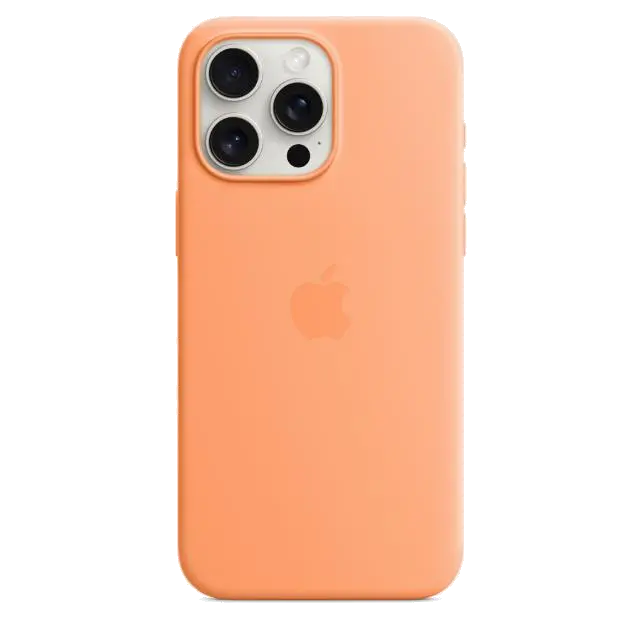 Apple MT1W3ZM/A iPhone 15 Pro Max Silicone Case w MagSafe Orange Sorbet, 194253940173