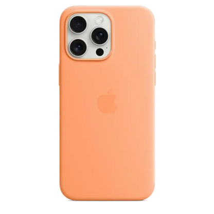 Apple MT1W3ZM/A iPhone 15 Pro Max Silicone Case w MagSafe Orange Sorbet, 194253940173