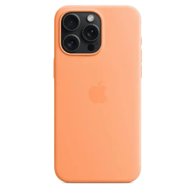 Apple MT1W3ZM/A iPhone 15 Pro Max Silicone Case w MagSafe Orange Sorbet, 194253940173