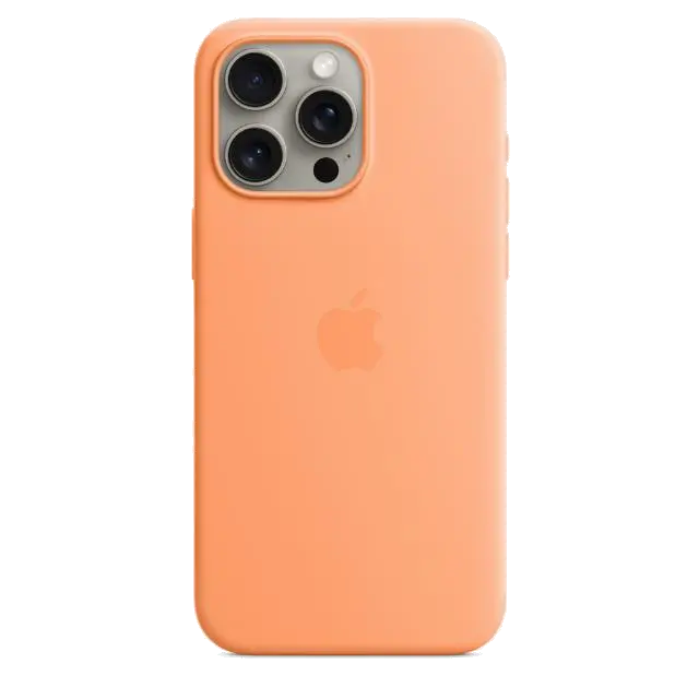 Apple MT1W3ZM/A iPhone 15 Pro Max Silicone Case w MagSafe Orange Sorbet, 194253940173