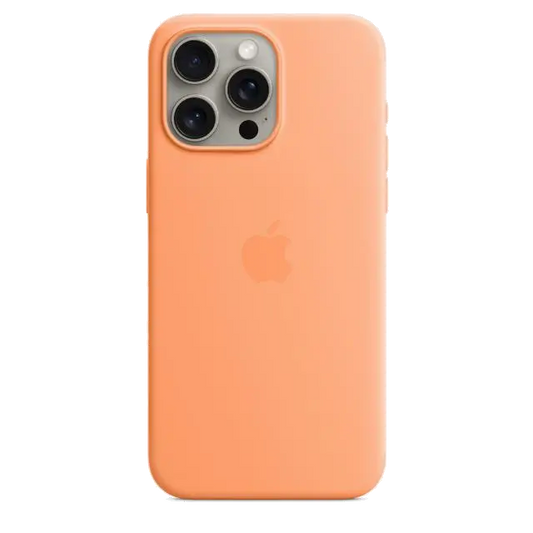 Apple MT1W3ZM/A iPhone 15 Pro Max Silicone Case w MagSafe Orange Sorbet, 194253940173