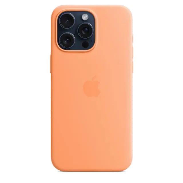 Apple MT1W3ZM/A iPhone 15 Pro Max Silicone Case w MagSafe Orange Sorbet, 194253940173