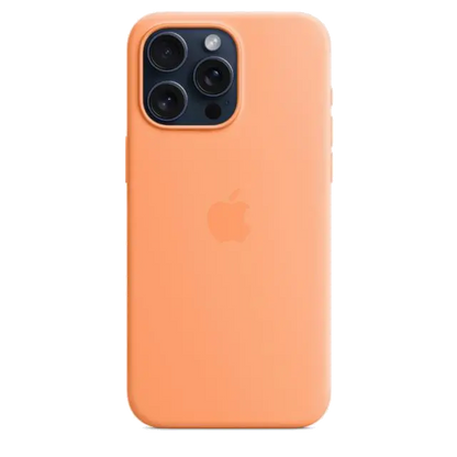 Apple MT1W3ZM/A iPhone 15 Pro Max Silicone Case w MagSafe Orange Sorbet, 194253940173