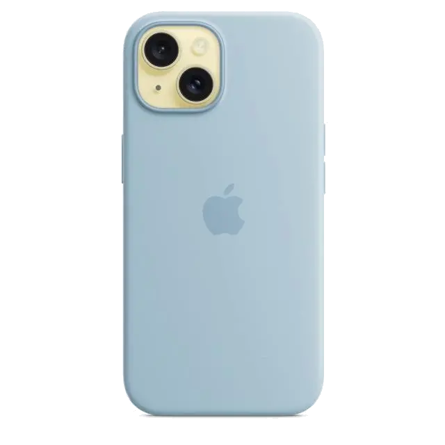 Apple MWND3ZM/A iPhone 15 Silicone Case with MagSafe Light Blue, 195949505560