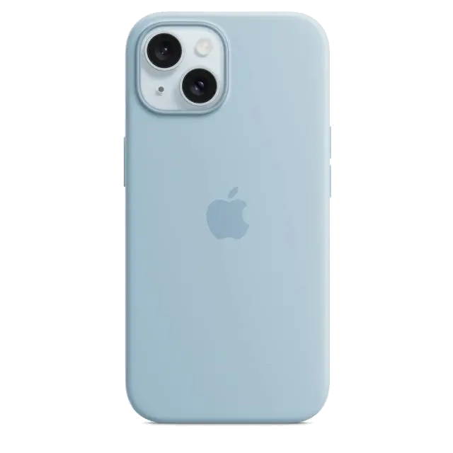 Apple MWND3ZM/A iPhone 15 Silicone Case with MagSafe Light Blue, 195949505560