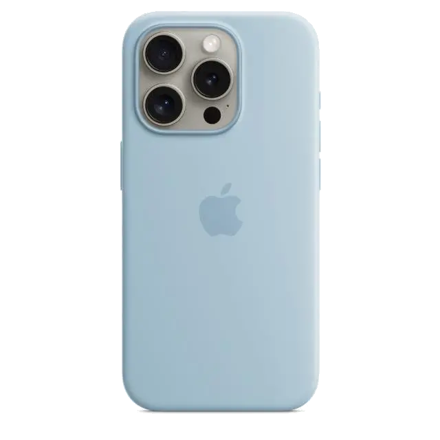 Apple MWNM3ZM/A iPhone 15 Pro Silicone Case with MagSafe Light Blue, 195949505720