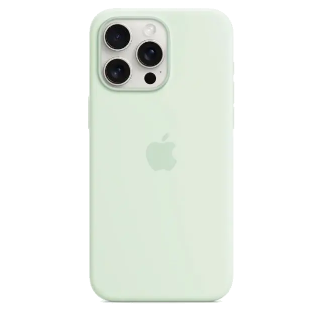 Apple MWNQ3ZM/A iPhone 15 Pro Max Silicone Case with MagSafe Soft Mint, 195949505782