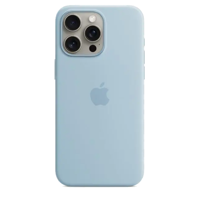 Apple MWNR3ZM/A iPhone 15 Pro Max Silicone Case with MagSafe Light Blue, 195949505805