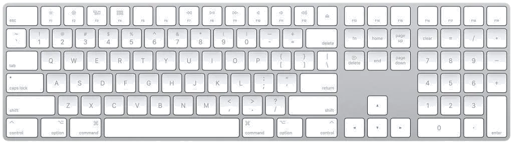 Apple MQ052LB/A Magic Keyboard (2017) with Numeric Keypad US English Silver, 190198383389