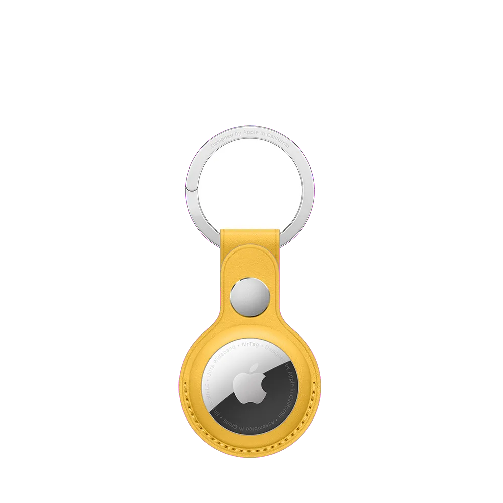 Apple MM063ZM/A AirTag Leather Key Ring Meyer Lemon (Seasonal Summer2021), 194252749364