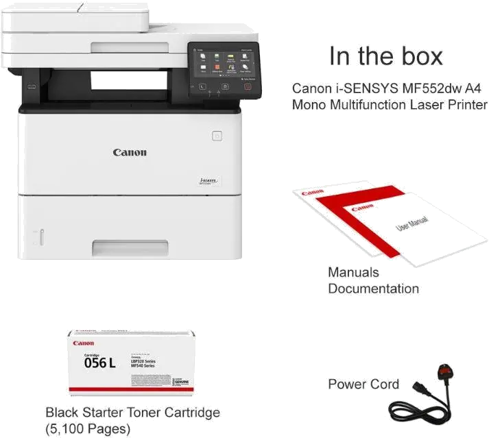 Canon 5160C011AA MF552DW Multifunctional laser monocrom A4 Print Copy Scan Duplex 43ppm, 4549292186451