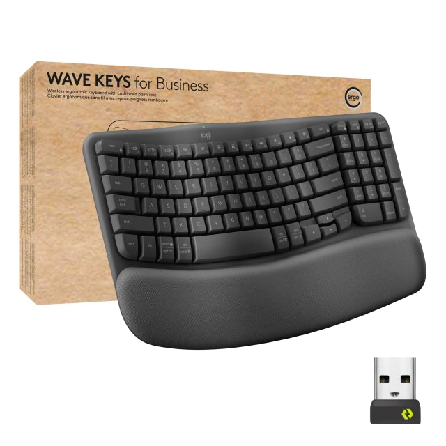 Logitech 920-012334 WAVE KEYS FOR BUSINESS GRAPHITE/US INTL 2.4GHZ/BTN/A-973 B2B, 5099206117235