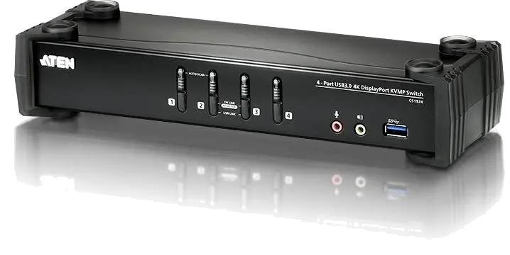 Aten CS1924-AT-G Switch KVMP CS1924 4-Port 4K DisplayPort, USB 3.0 (include cabluri), 4719264644771