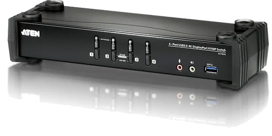 Aten CS1924-AT-G Switch KVMP CS1924 4-Port 4K DisplayPort, USB 3.0 (include cabluri), 4719264644771