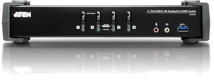 Aten CS1924-AT-G Switch KVMP CS1924 4-Port 4K DisplayPort, USB 3.0 (include cabluri), 4719264644771