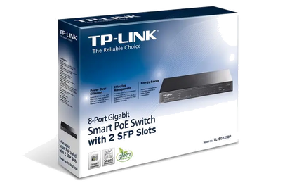 TP-Link TL-SG2210P TL-SG2210P smart switch 8 porturi Gigabit PoE 61W IEEE 802.3af metal, 6935364022013