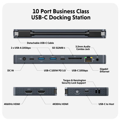 Targus HD7001GL HyperDrive Next 10 Port USB-C Docking Station, 6941921149000