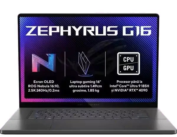 Asus GU605MV-QR122 ROG Zephyrus G16 Laptop 16inch QHD+ Intel U9 32GB 1TB RTX4060, 4711387446843