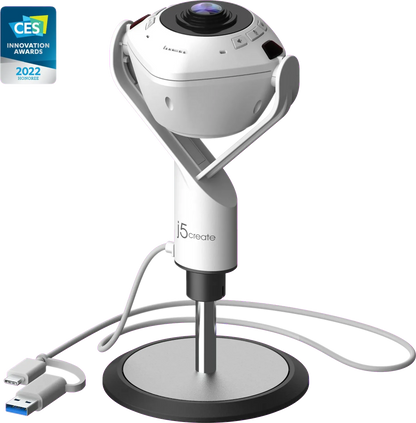 j5create JVU368-N 360 AI-Powered All Around Webcam with Speakerphone, 4712795086720