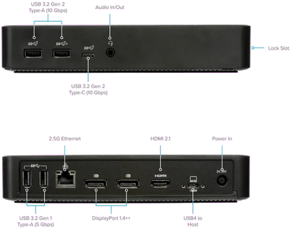 Targus DOCK460EUZ USB4 Triple Video Docking Station with 100W Power Delivery, 5051794042702