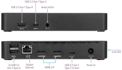 Targus DOCK310EUZ Universal USB-C DV4K Docking Station with 65W Power Delivery, 5051794030556