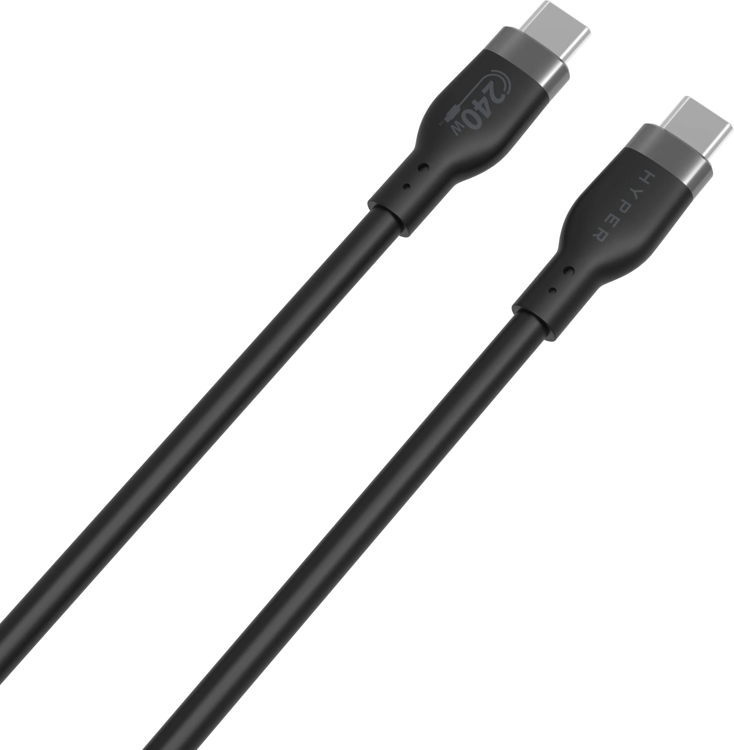 Targus HJ4001BKGL HyperJuice 240W Silicone USB-C to USB-C Cable (3ft/1m), Black, 6941921149512