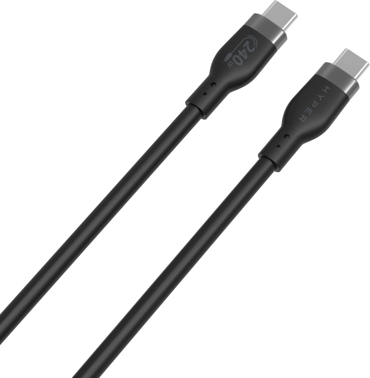 Targus HJ4002BKGL HyperJuice 240W Silicone USB-C to USB-C Cable (6ft/2m), Black, 6941921149536