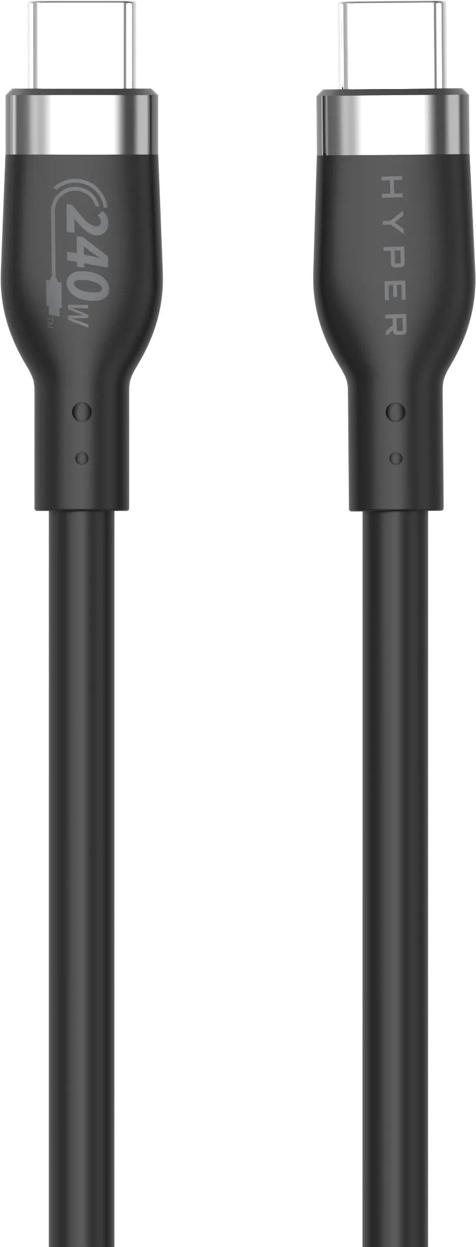 Targus HJ4002BKGL HyperJuice 240W Silicone USB-C to USB-C Cable (6ft/2m), Black, 6941921149536