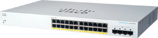 Cisco CBS220-24P-4G-EU Switch 24 porturi Gigabit + 4 x Gigabit SFP 30.4W (fara PoE) 240.3W (cu PoE), 889728344685