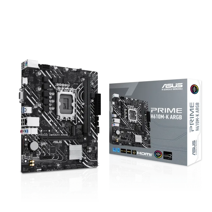 Asus PRIME H610M-K ARGB PRIME H610M-K ARGB placa de baza LGA1700 H610 U32 GEN 1 M.2 AURA MB