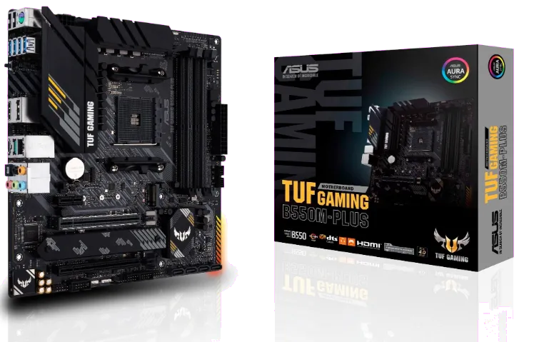 Asus TUF GAMING B550M-PLUS TUF GAMING B550M-PLUS placa de baza AM4 DDR4 2xM.2 6xSATA PCIe 4.0 x16 mATX, 4718017623544