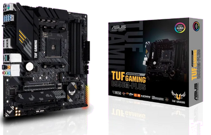 Asus TUF GAMING B550M-PLUS TUF GAMING B550M-PLUS placa de baza AM4 DDR4 2xM.2 6xSATA PCIe 4.0 x16 mATX, 4718017623544