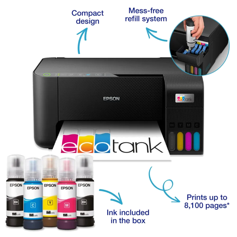 Epson C11CJ67434 Multifunctional inkjet color Epson EcoTank CISS L3270 A4 printare copiere scan, 8715946727097