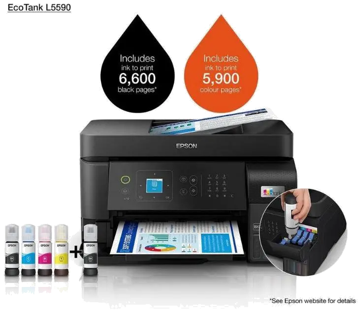 Epson C11CK57403 Multifunctional inkjet color CISS L5590 A4 3-in-1 ADF(30 coli) USB Ethernet WIFI, 8715946706726