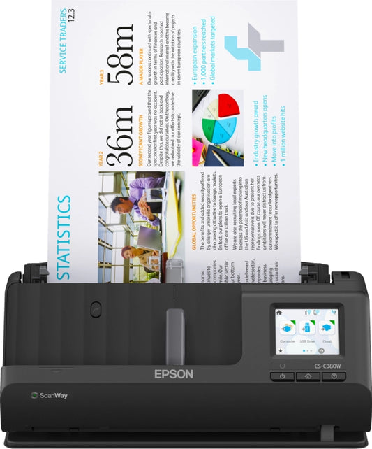 Epson B11B269401 Scanner ES-C380W A4 Compact Network Sheetfed Scanner, 8715946718279