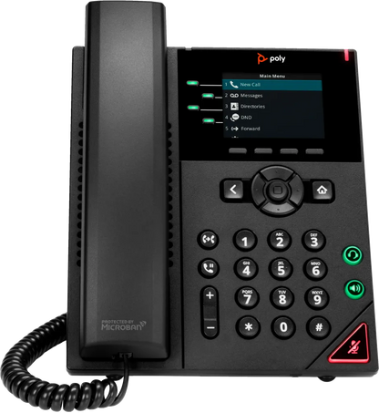 HP 89B64AA Poly VVX 250 4-Line IP Phone and PoE-enabled GSA/TAA