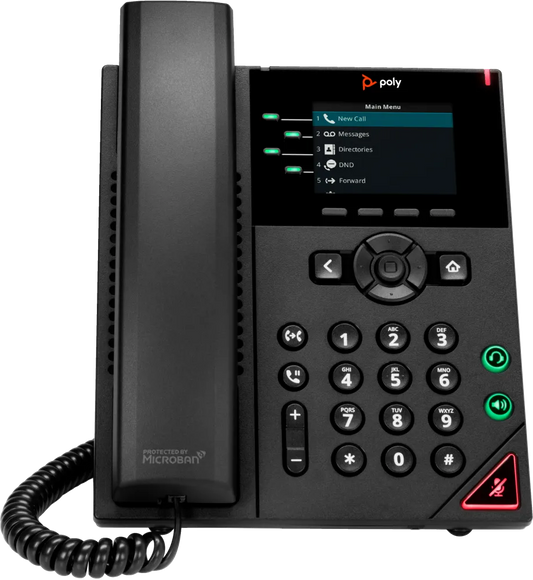 HP 89B64AA Poly VVX 250 4-Line IP Phone and PoE-enabled GSA/TAA