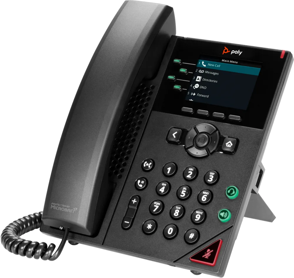 HP 89B64AA Poly VVX 250 4-Line IP Phone and PoE-enabled GSA/TAA