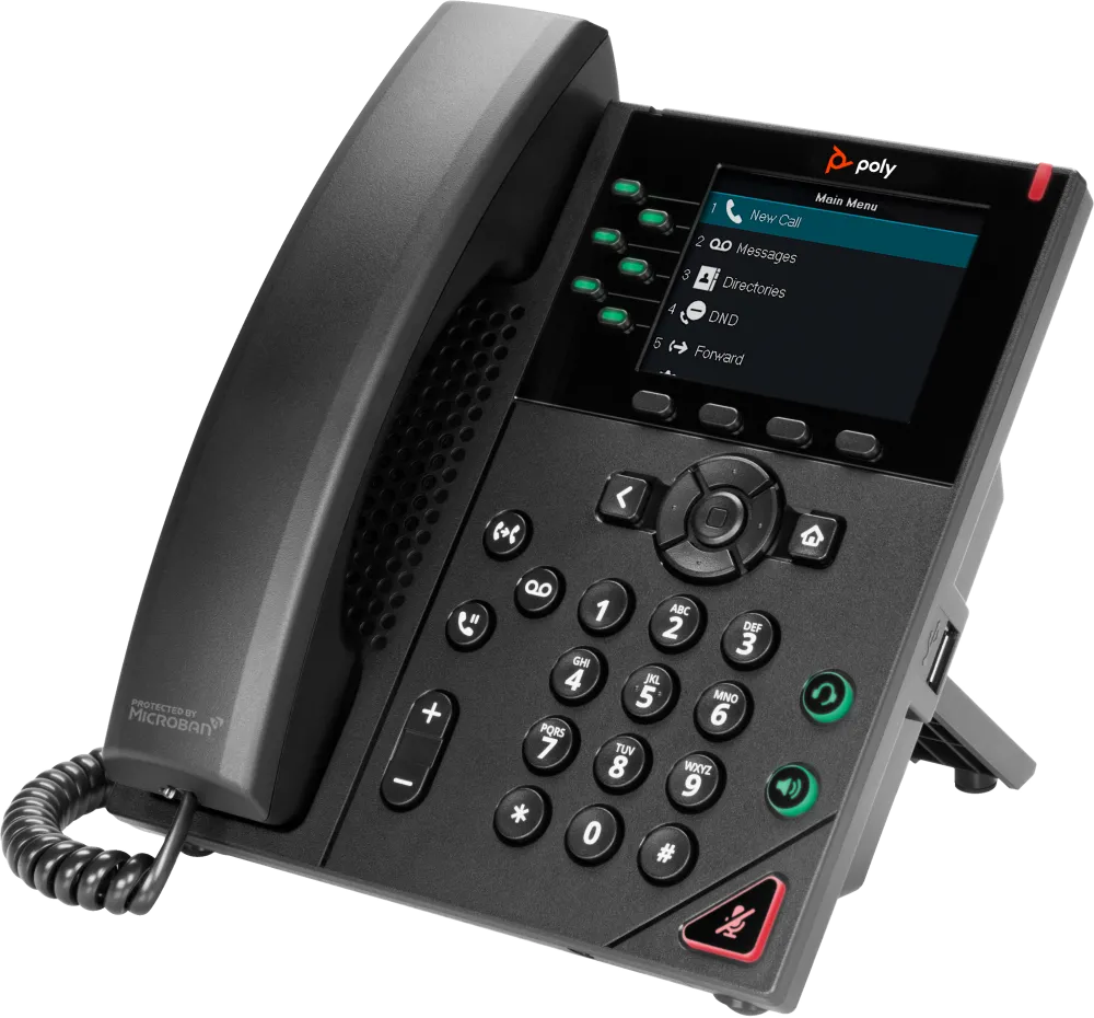 HP 89B71AA Poly VVX 350 6-Line IP Phone and PoE-enabled GSA/TAA