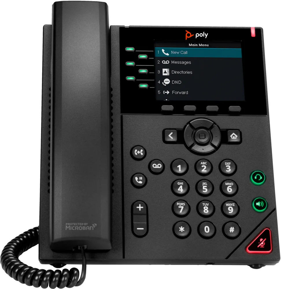 HP 89B71AA Poly VVX 350 6-Line IP Phone and PoE-enabled GSA/TAA