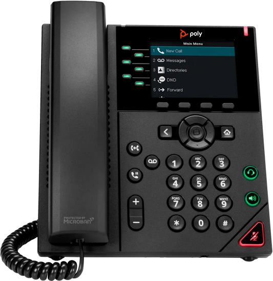 HP 89B71AA Poly VVX 350 6-Line IP Phone and PoE-enabled GSA/TAA