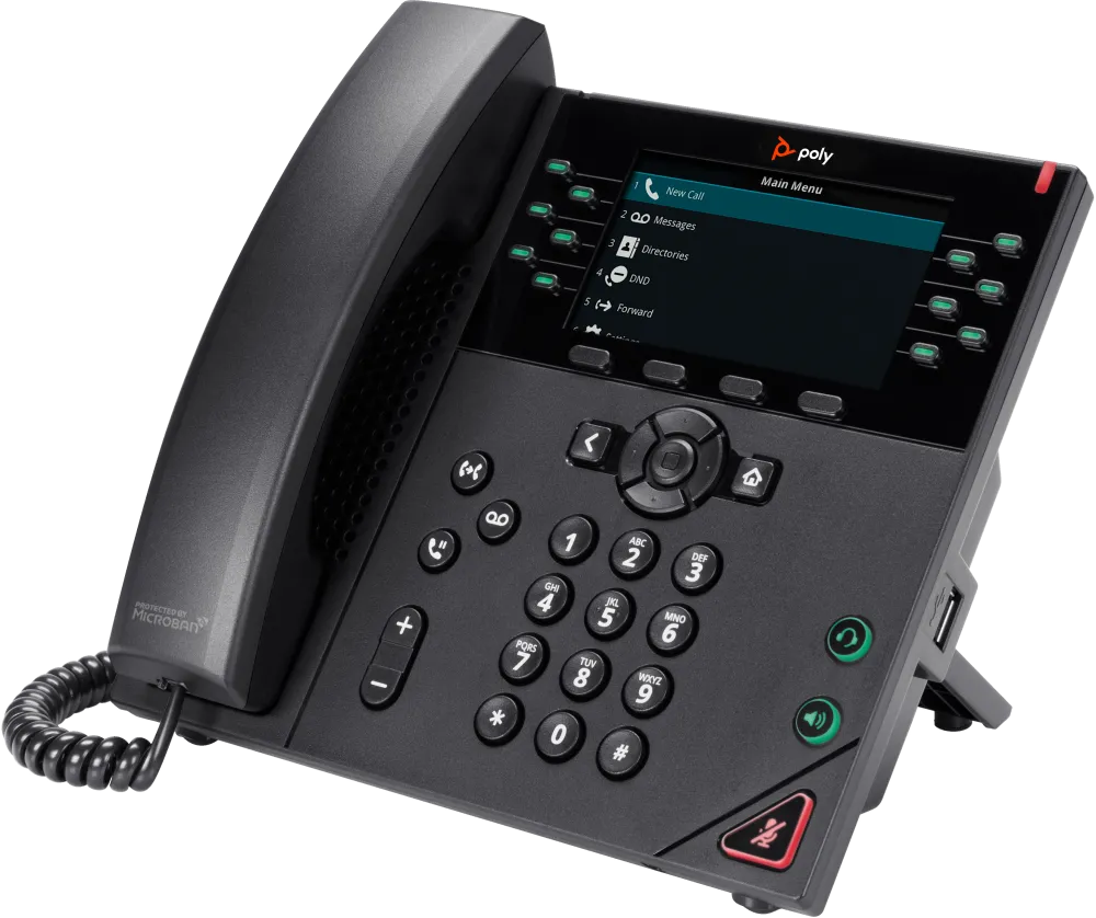 HP 89B75AA Poly VVX 450 12-Line IP Phone and PoE-enabled GSA/TAA