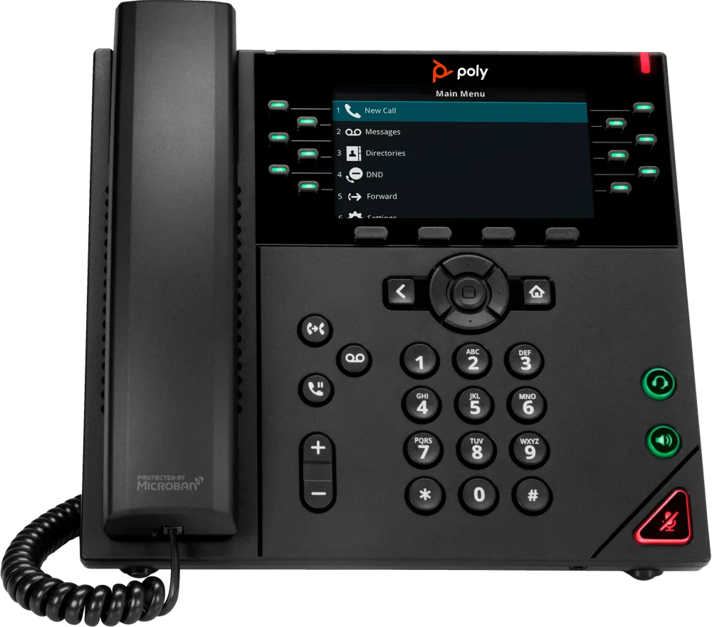 HP 89B75AA Poly VVX 450 12-Line IP Phone and PoE-enabled GSA/TAA