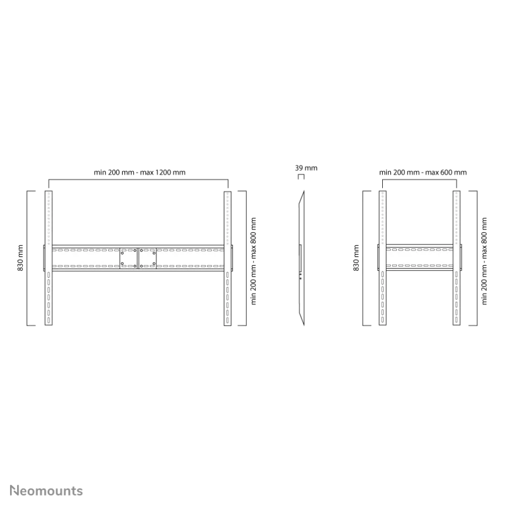 Neomounts LFD-W1500 Neomounts LFD-W1500 Suport perete fix pentru display-uri cu diagonale 60-100inch 8717371445591